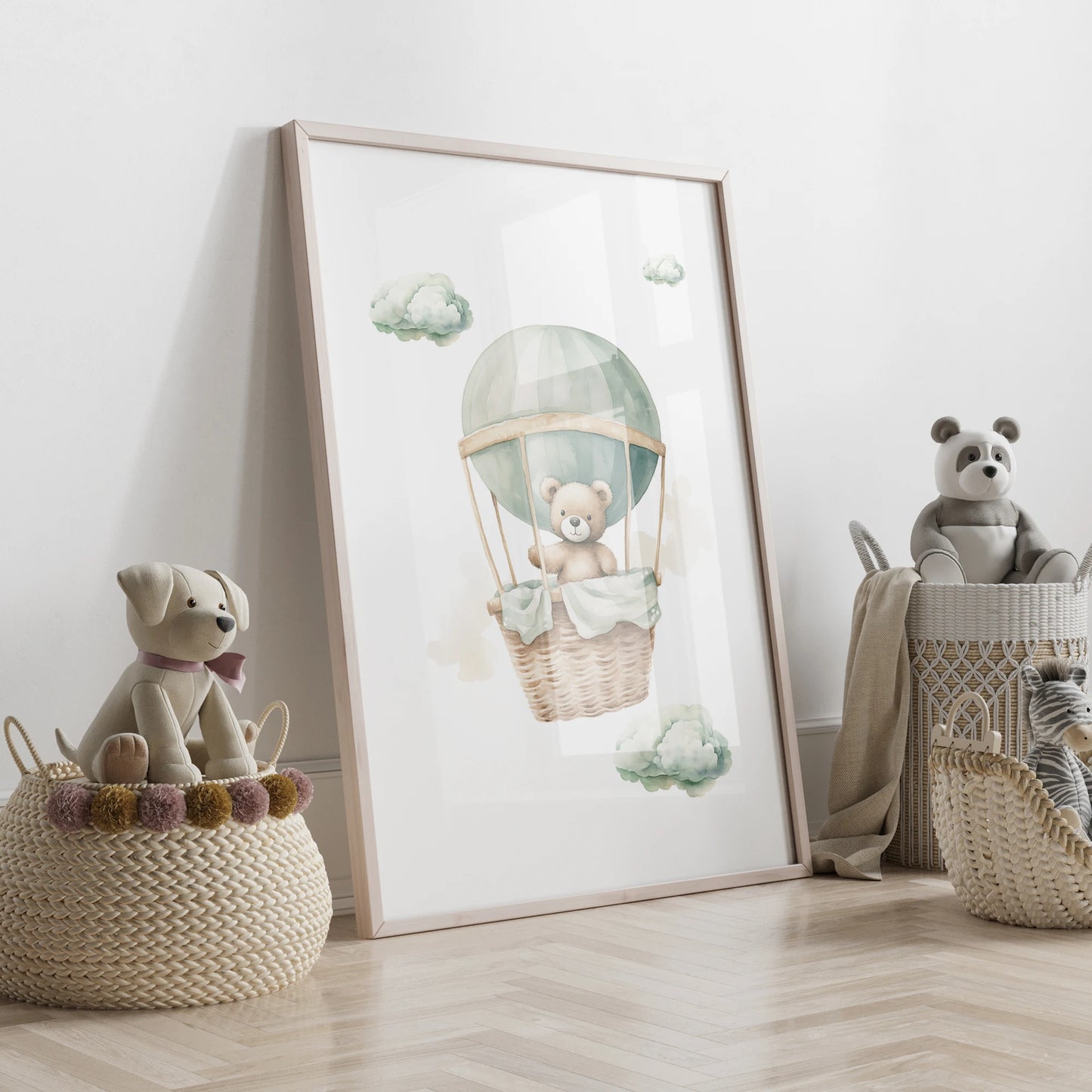Bear Flight Series 3pcs Wall Art Prints Canvas Painting Poster Picture For Living Bedroom Kids Play Room Home Decor Peaceful Pleasures Health and Wellness G2560-3 30x40cm Black Frame