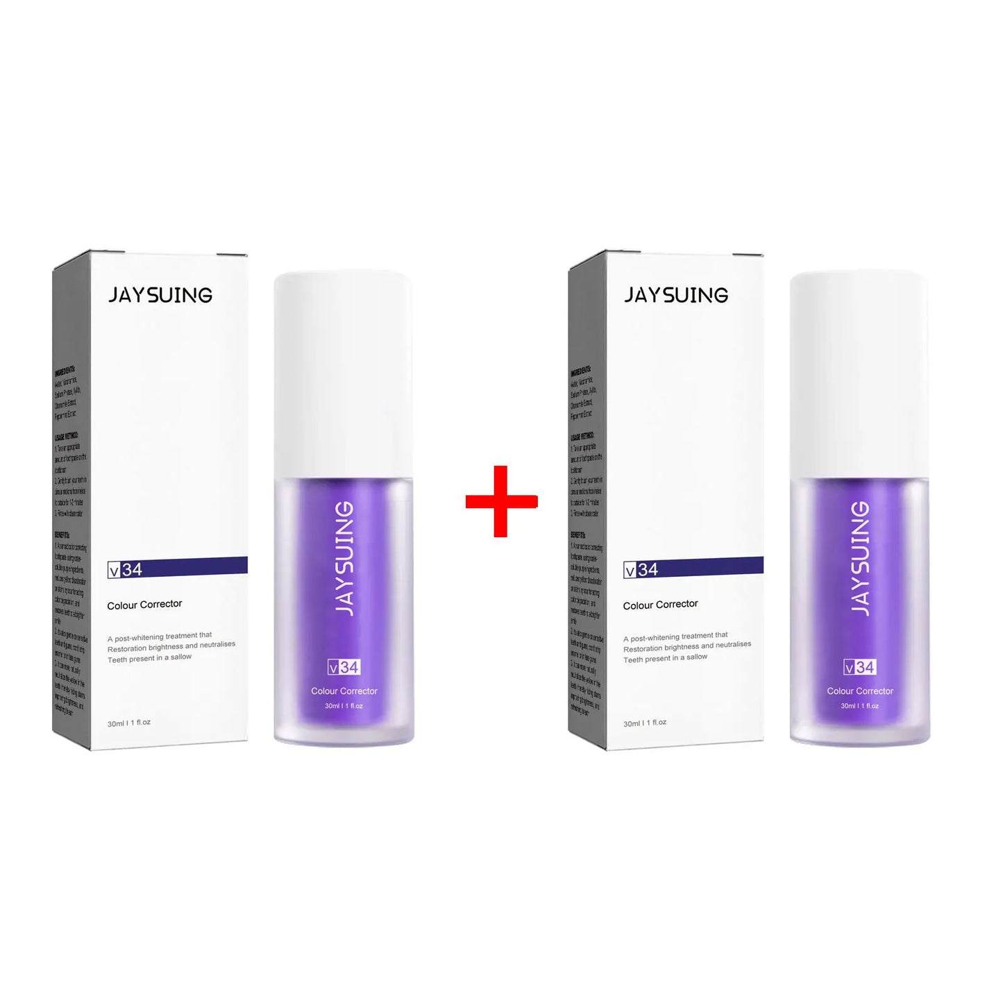 Jaysuing V34 Purple Toothpaste | Color Correcting Teeth Whitener