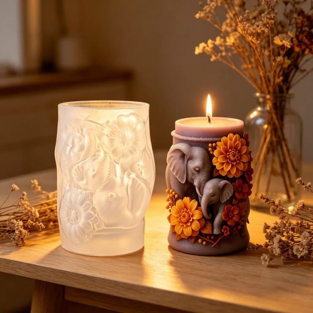3D Elephant Silicone Candle Mold – Resin, Wax & Aromatherapy