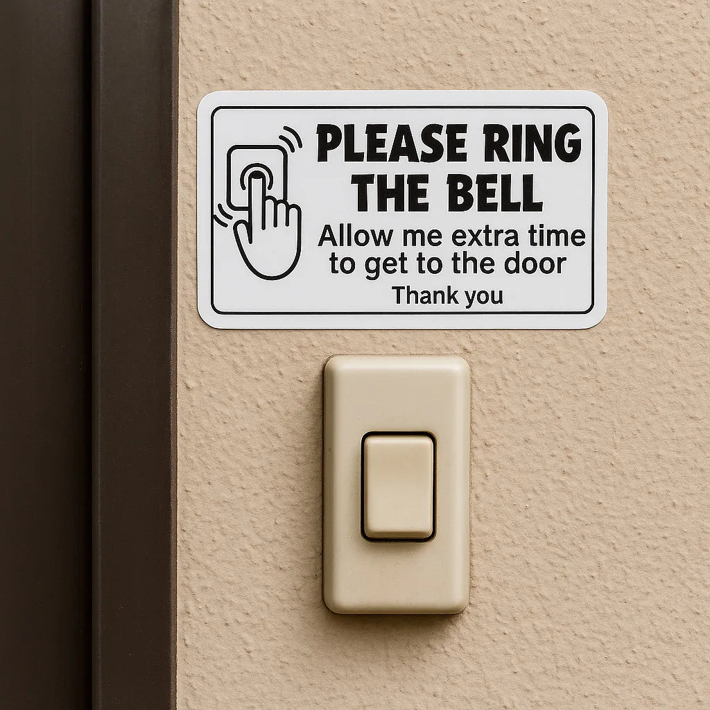 2PCs 1.5 inch x 3 inch Please Ring The Bell Self-adhesive Stickers Sign Peaceful Pleasures Health and Wellness