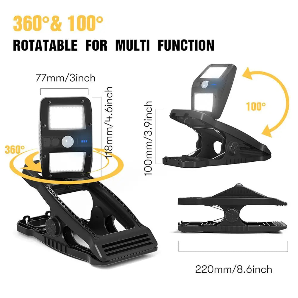 Clip-On Solar Motion Light IP65 Waterproof | 1200mAh PIR Sensor
