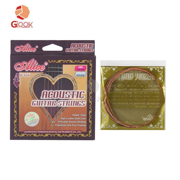 Alice Guitar Strings 010 Acoustic 1-6 String 6 AW466-L SL