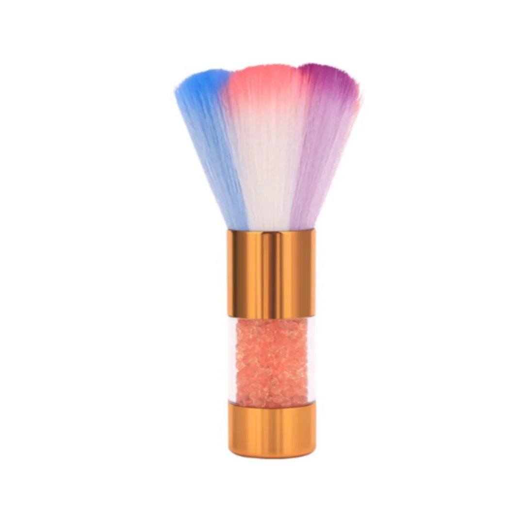 Professional Neck Brush - Barber Neck Duster Brush with Soft Synthetic Bristles, Crystal Bead Handle, and Electroplated Metal Peaceful Pleasures Health and Wellness B