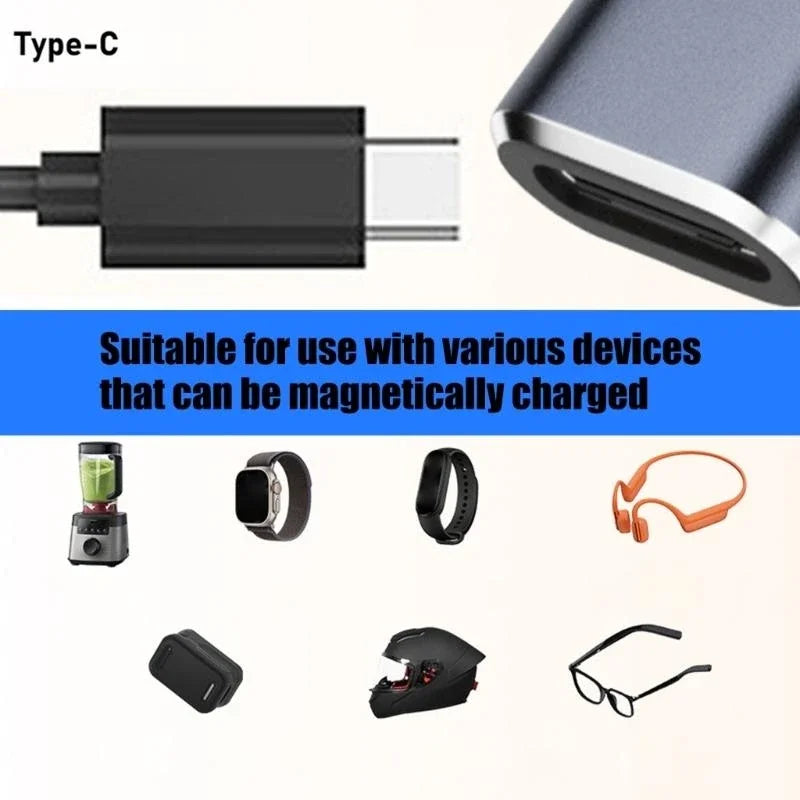 USB-C to 2-Pin 2.8mm Smartwatch Charging Adapter with LED Peaceful Pleasures Health and Wellness