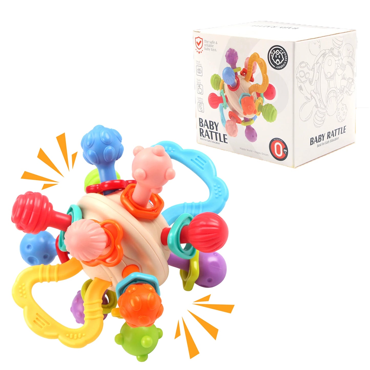Manhattan Round Ball Baby Toys Infant 0-12months Soft Silicone Hand