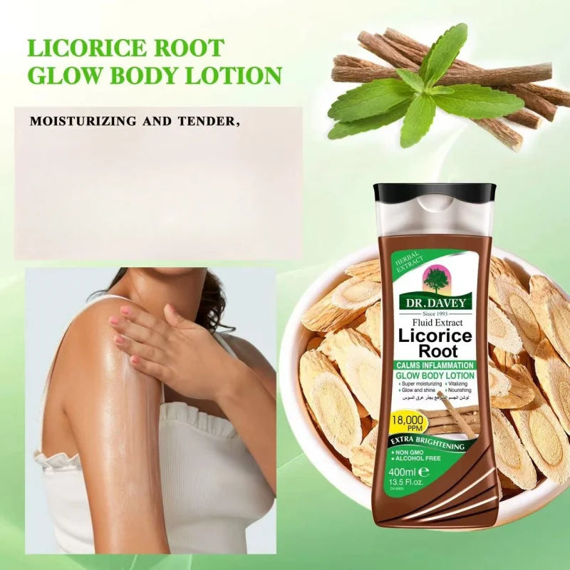 DR.DAVEY Licorice Root Body Lotion Large-capacity body lotion with lasting fragrance, refreshing and moisturizing, non-greasy Peaceful Pleasures Health and Wellness