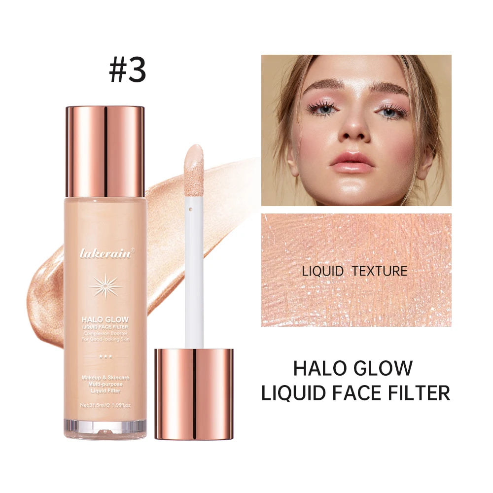 Halo Glow Liquid Filter Liquid Highlighter Face Contouring Pearlescent Makeup Brightener Bronzer Glow Body Face Contour Shimmer Peaceful Pleasures Health and Wellness 3