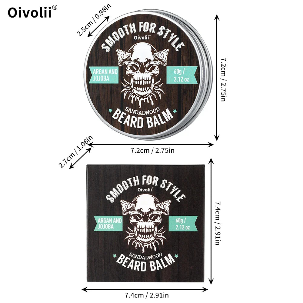 Beard Balm for Men – Argan, Jojoba & Coconut Oil Softener