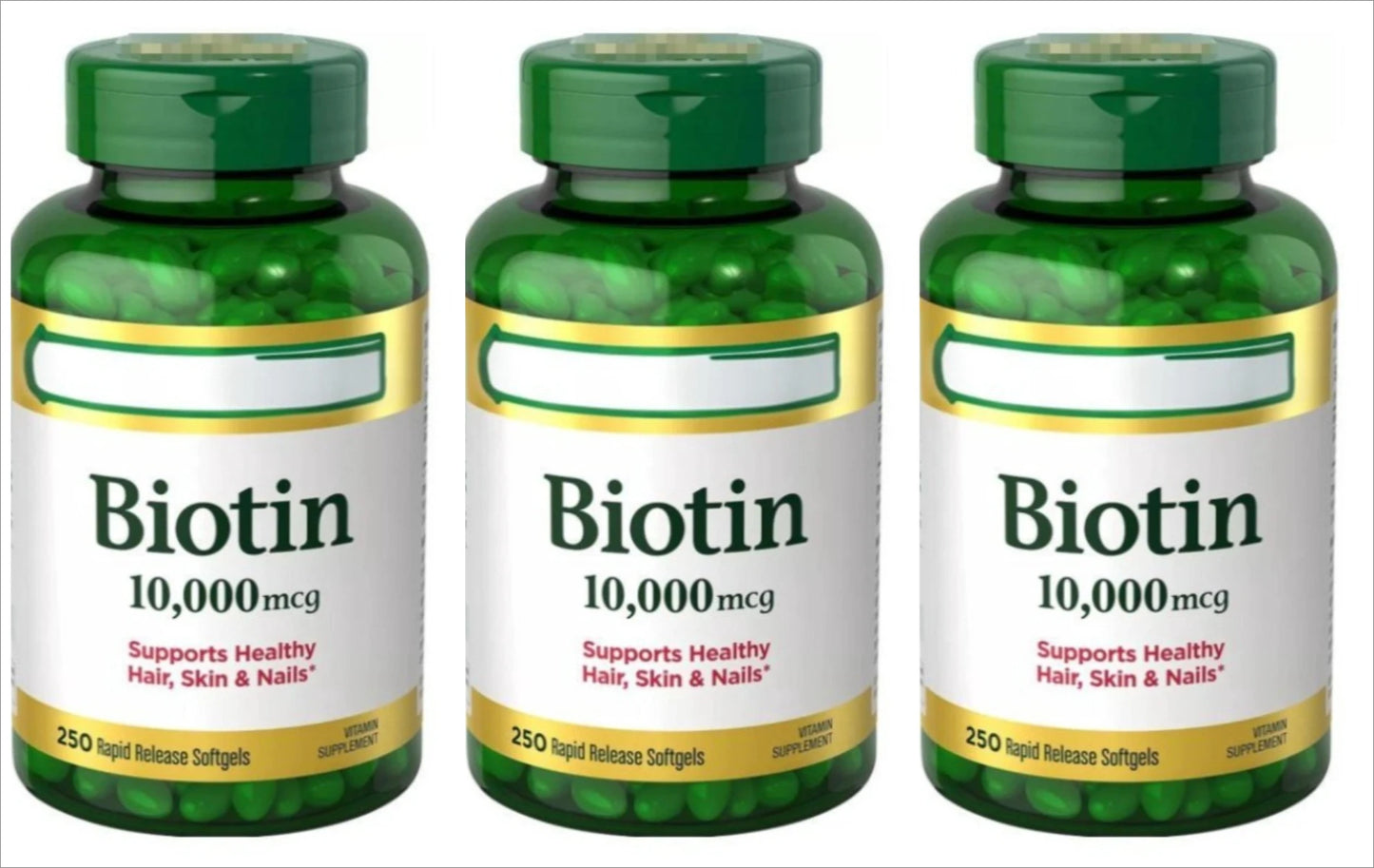 Biotin 10,000 mcg Softgels – Hair, Skin & Nails | 120 Count