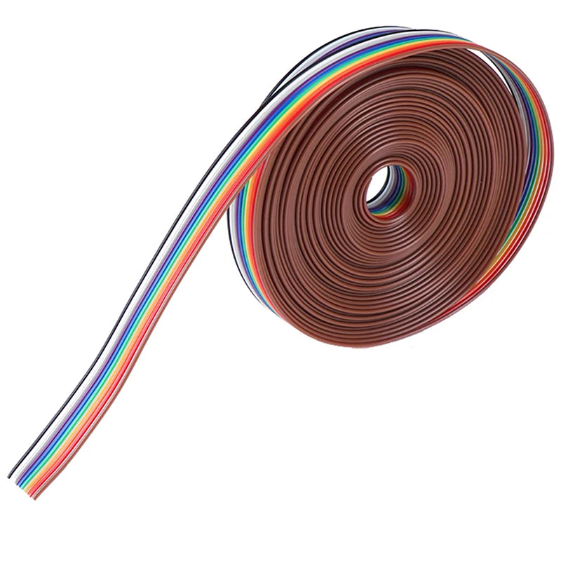 1roll 5 meters/lot Color Rainbow Ribbon Cable Wire Ribbon Cable 10 WAY Flat Cable Peaceful Pleasures Health and Wellness