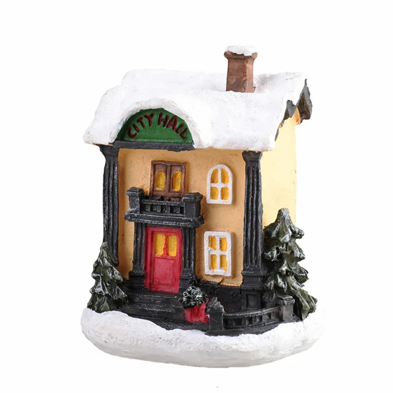 8 Styles Resin Christmas House Ornament Micro Landscape LED Light Xmas Village Decorative Party Home Decoration DC05 Peaceful Pleasures Health and Wellness A