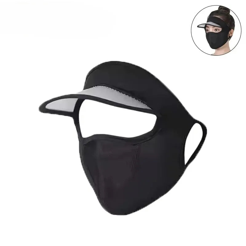 UPF 50+ Ice Silk Sun Protection Face Mask with Brim