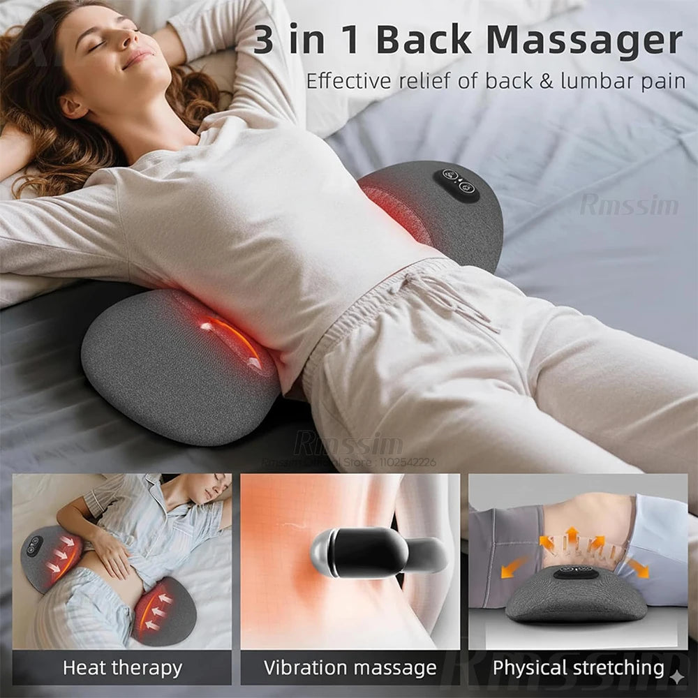 Multi-functional 3-in-1 Back Massager with Relief Bed Sleeping Shiatsu Deep Tissue Portable Shoulder Lower Back Pain Relief Peaceful Pleasures Health and Wellness