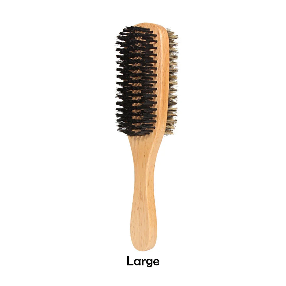 Men's Boar Bristle Hair & Beard Brush – Natural Wood S/M/L