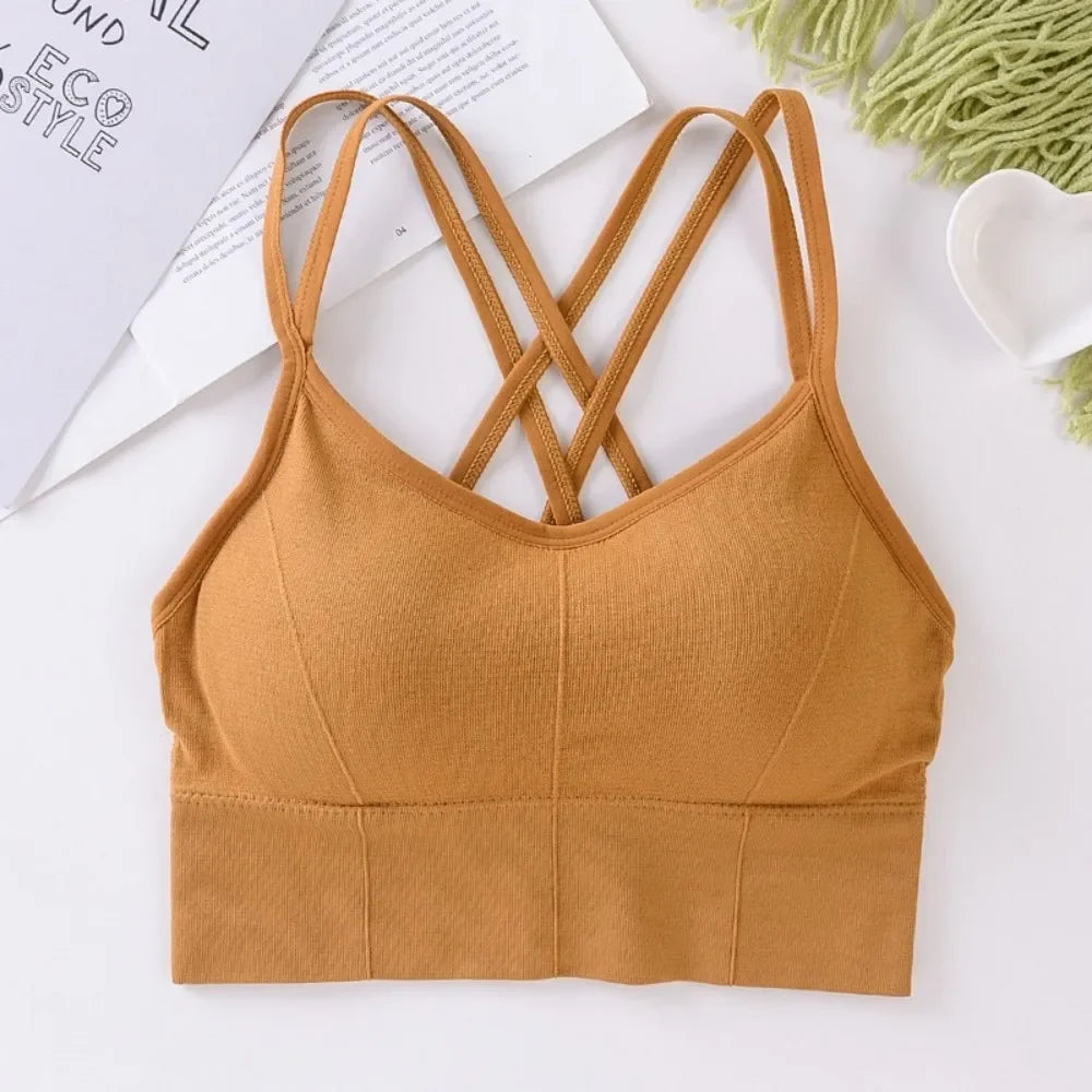 Women's Cross Back Sports Bra Tank Top | Yoga & Fitness