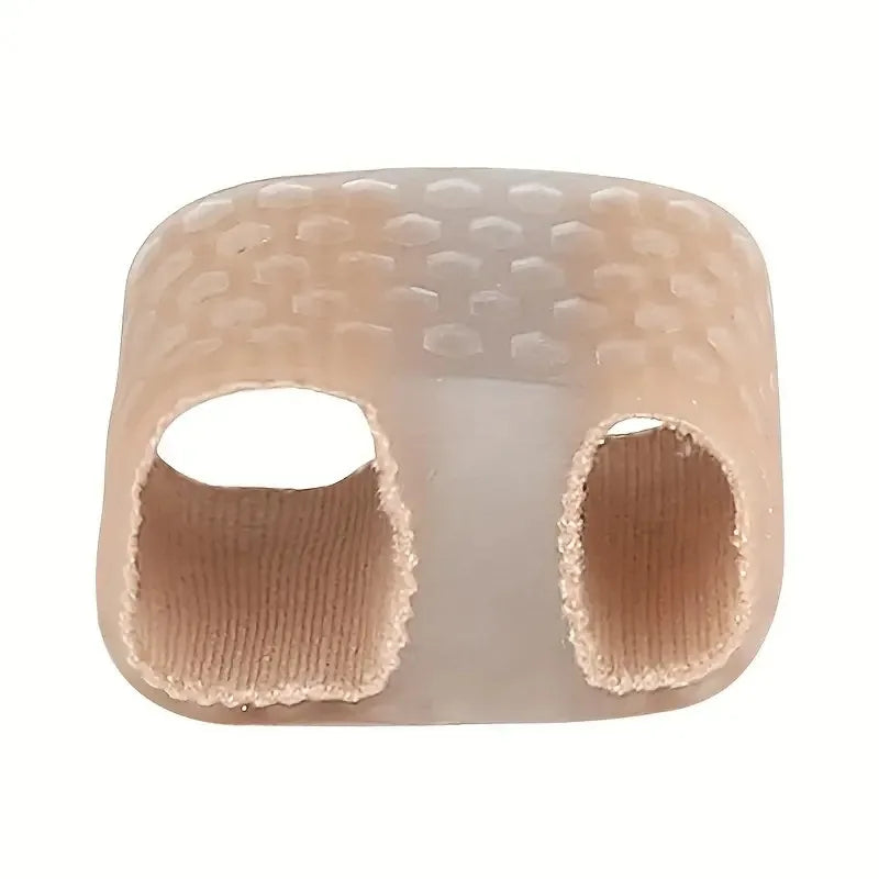 1PC Double Toe Separator, Hallux Valgus Overlapping Toe Separator, Male And Female Fiber Double Hole Toe Orthosis Cuttable Peaceful Pleasures Health and Wellness Beige S
