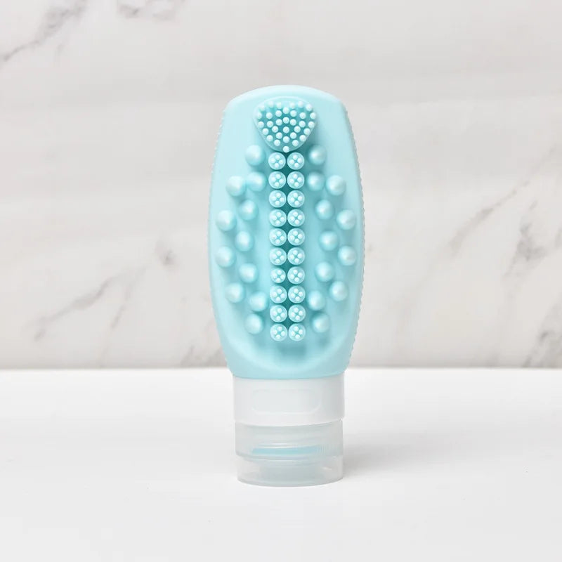 2-in-1 Silicone Travel Bottle & Shampoo Brush | 90ml Refillable