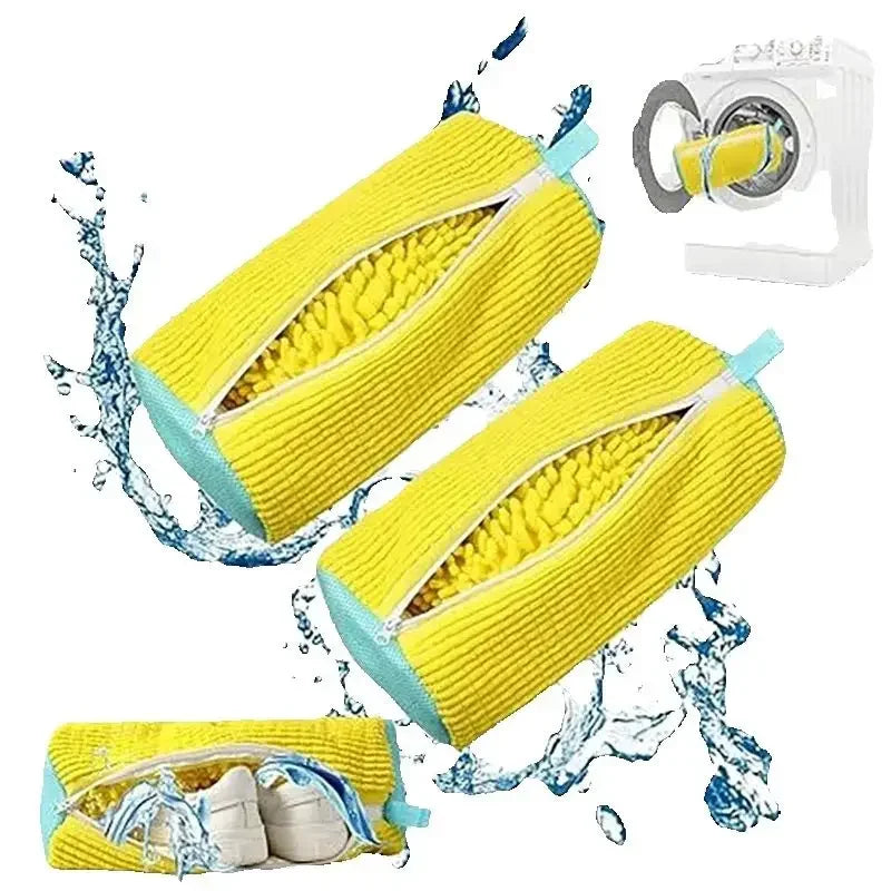 1PCS Wash Shoes Bag Padded Net Laundry Shoes Protector Fluffy fibers Polyester Washing Shoes Machine Laundry Bag Drying Bags Peaceful Pleasures Health and Wellness 2pcs Yellow
