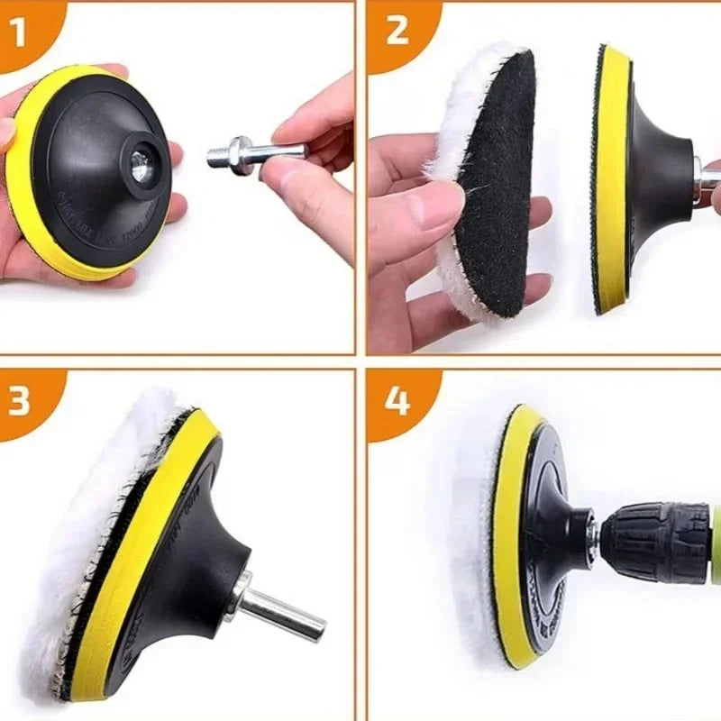 3 4 5 6 Polishing Pads Wool Felt Pad Wheel Tile Glass Stainless Steel