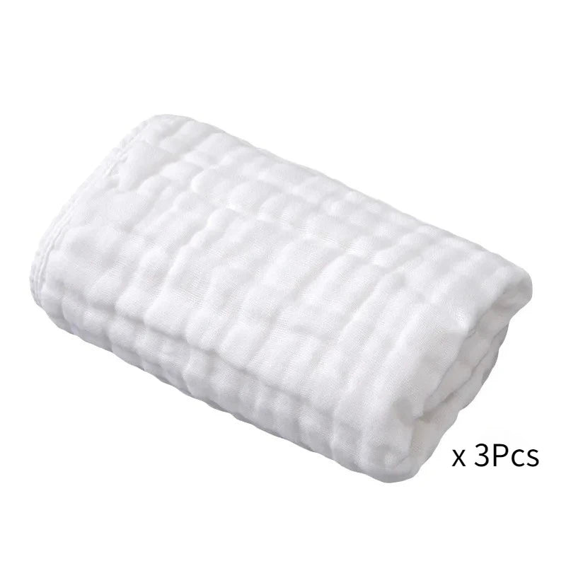3-Pack 100% Cotton Baby Face Towels | Soft Infant Washcloths