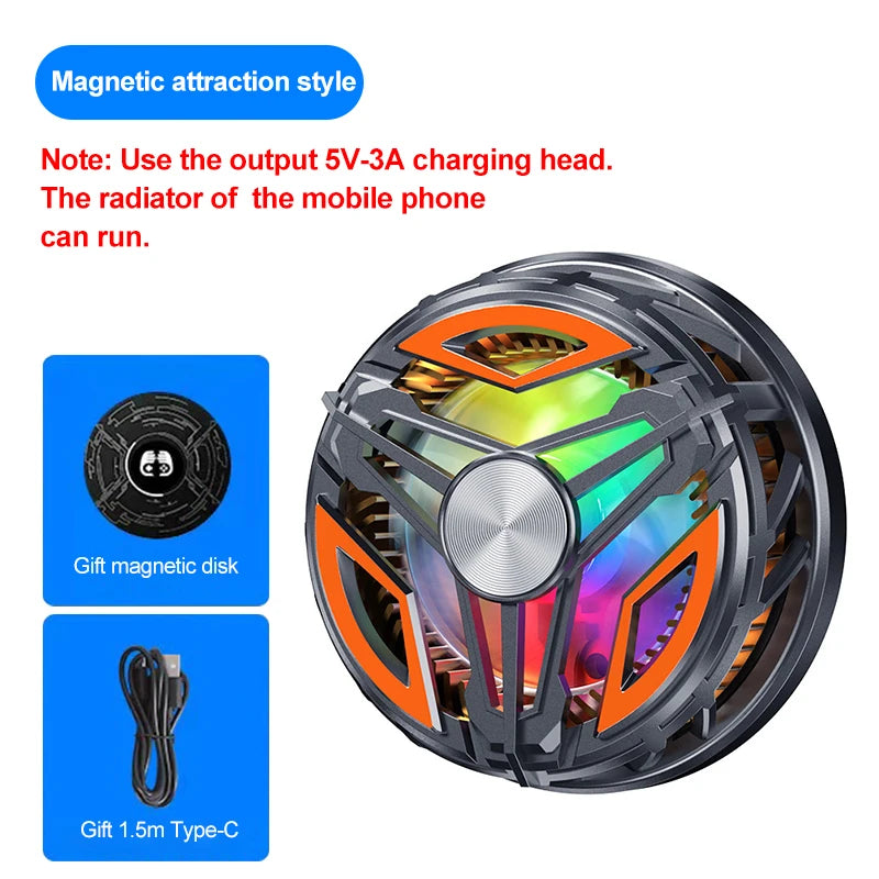 Magnetic Portable Cooler For Mobile Phone Radiator Cooling Fan For Mobile Processor Cooler Cell Cooling Cooler Fan Games Peaceful Pleasures Health and Wellness Magnetic attraction