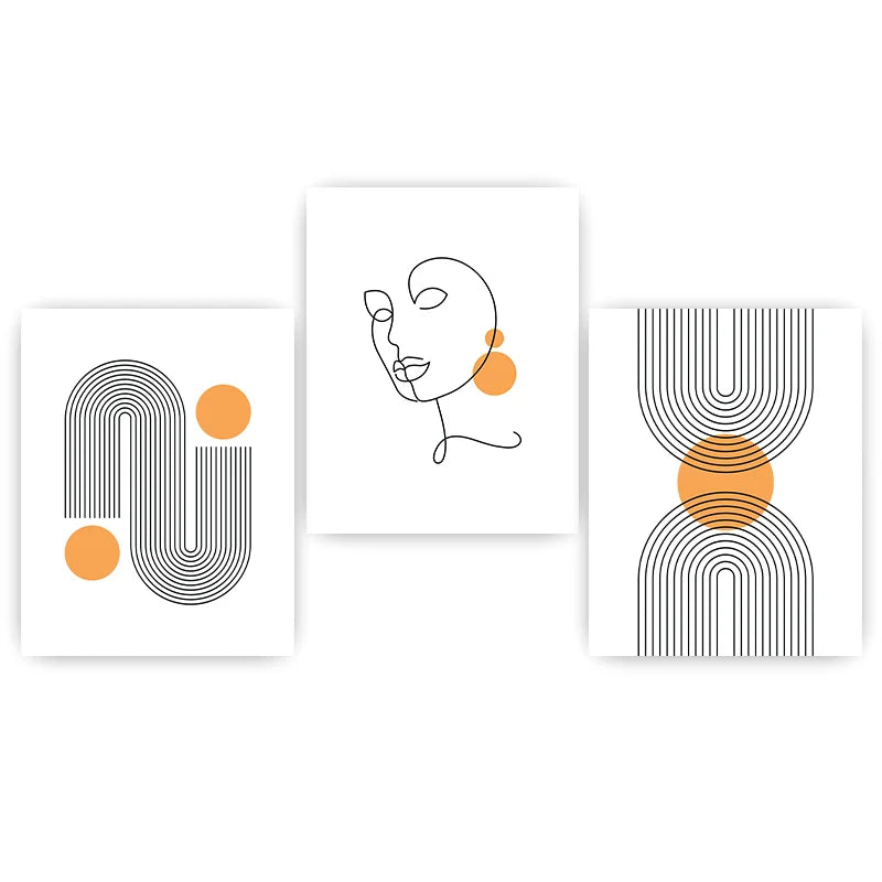 Abstract Woman Geometric Line Art Canvas Print | Modern Wall Decor Canvas Wall Art Print Peaceful Pleasures Health and Wellness 01 50x70cm NoFrame China Mainland
