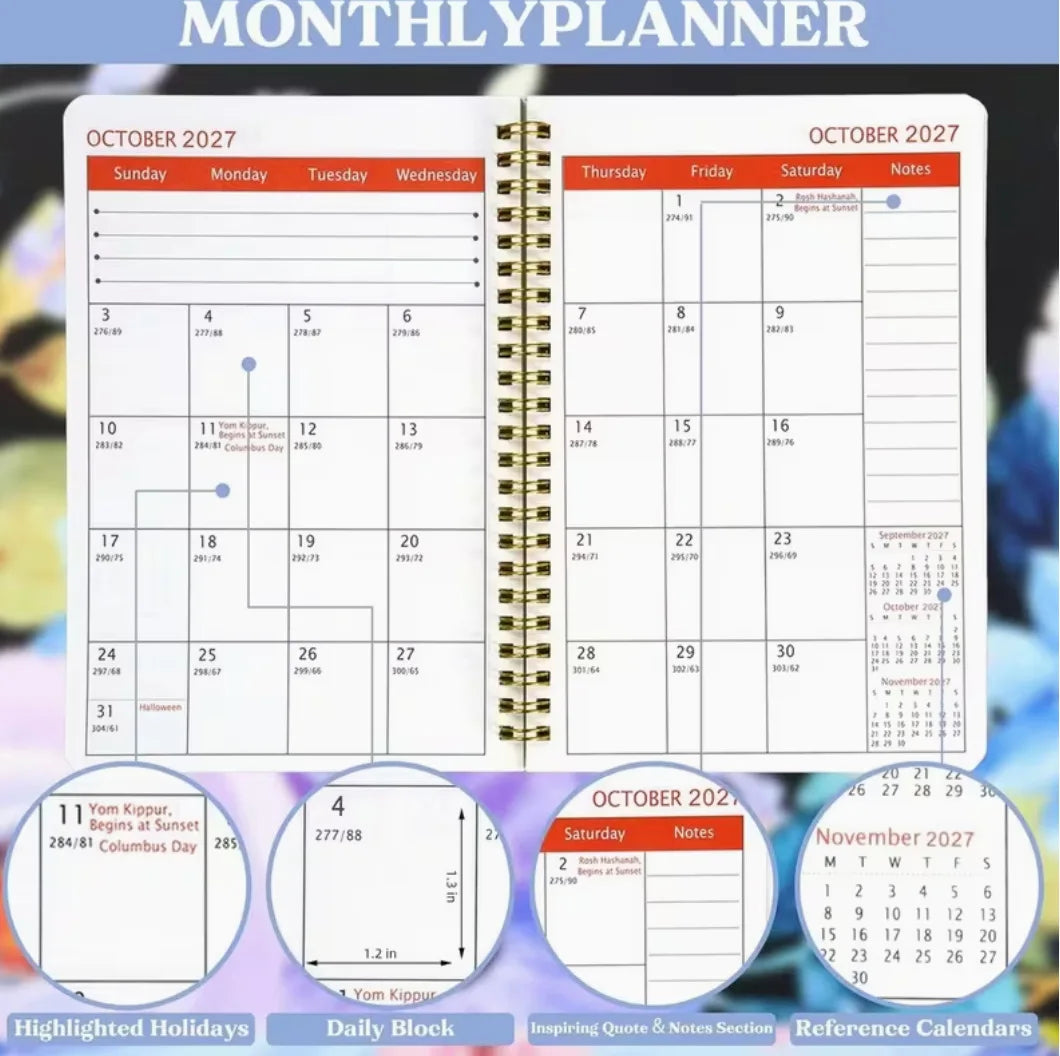 2026-2030 Monthly Planner 5-Year Academic Diary Spiral Bound Book
