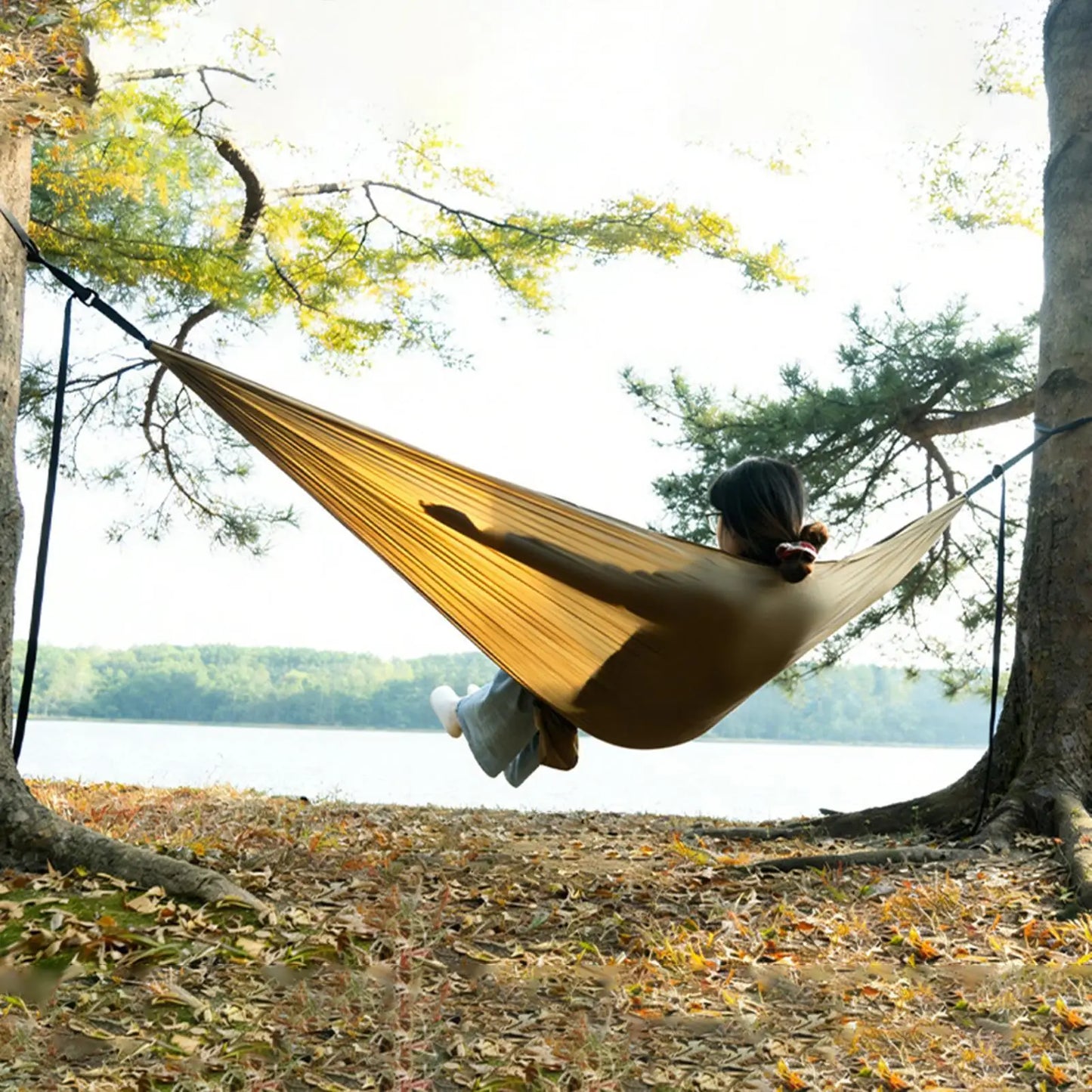 Double Hammock Lightweight Portable Anti-Tip Swing for 2