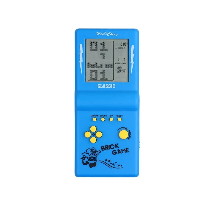 Large Screen Tetris Games Console Retro Nostalgic Classic Handheld Games Console Electronic Toys Retro Handheld Games Player New Peaceful Pleasures Health and Wellness blue