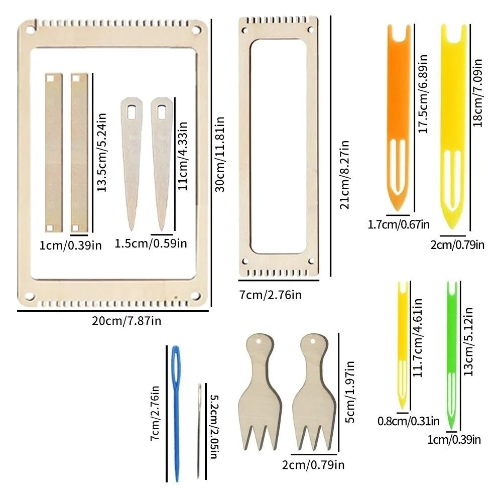 Wooden Mini Loom Kit – DIY Hand Weaving Frame for Yarn Crafts