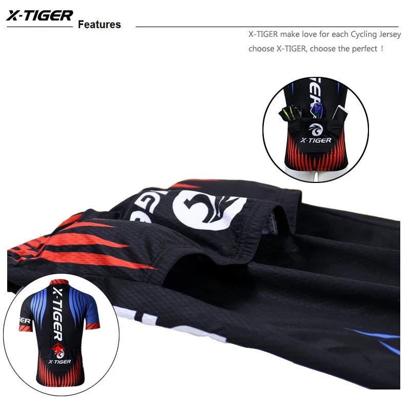 X-TIGER Men's MTB Cycling Jersey – Quick-Dry & UV Protection