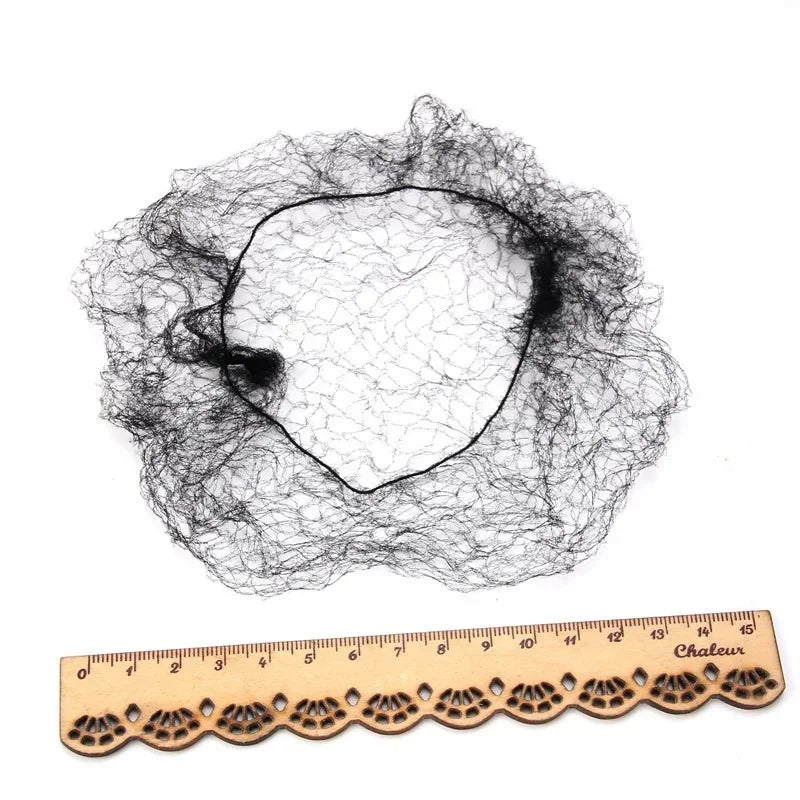 50-Pack Disposable Invisible Mesh Hair Nets – Elastic Bun Nets