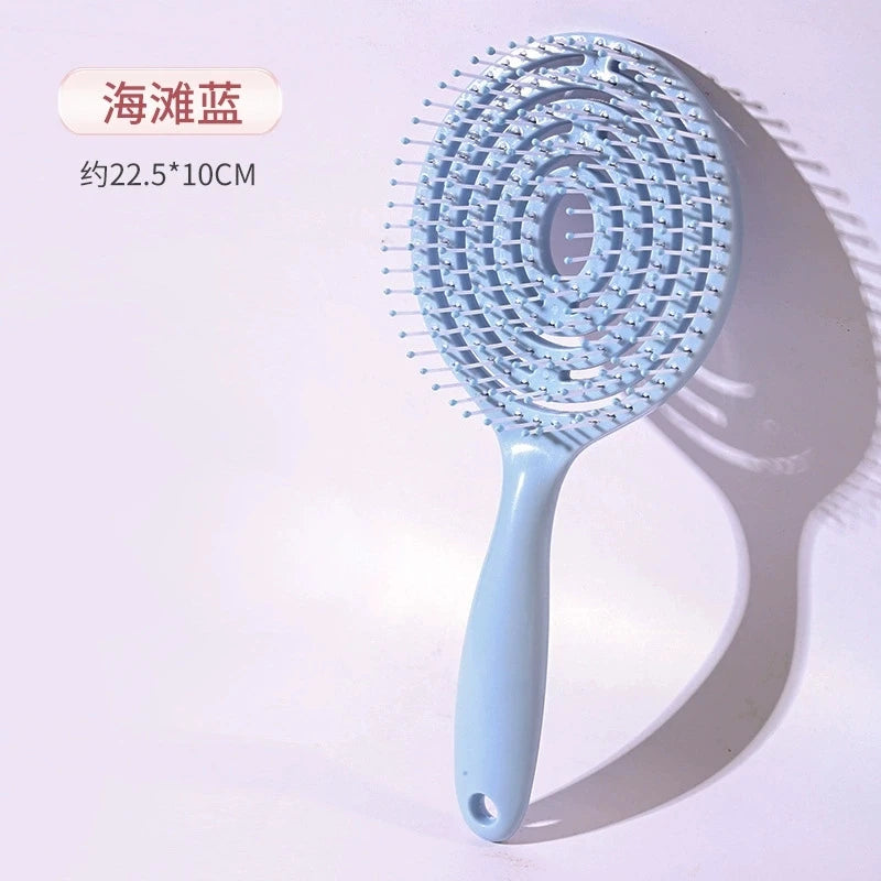 Lollipop Hollow Volumizing Hair Comb | Macaron Colors Volumizing Hair Comb Peaceful Pleasures Health and Wellness Blue