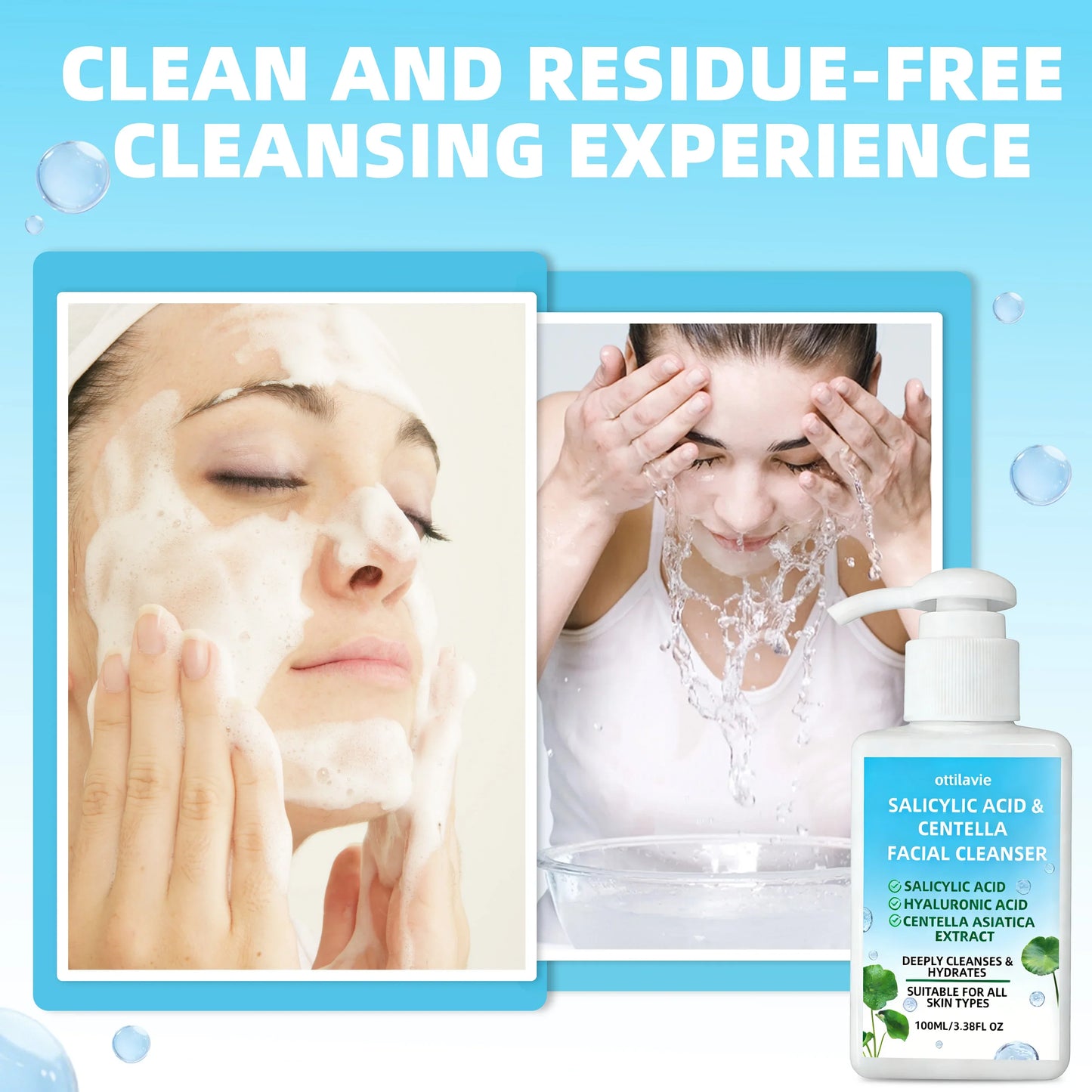 Ottilavie Salicylic Acid & Centella Face Wash 100ml Cleanser