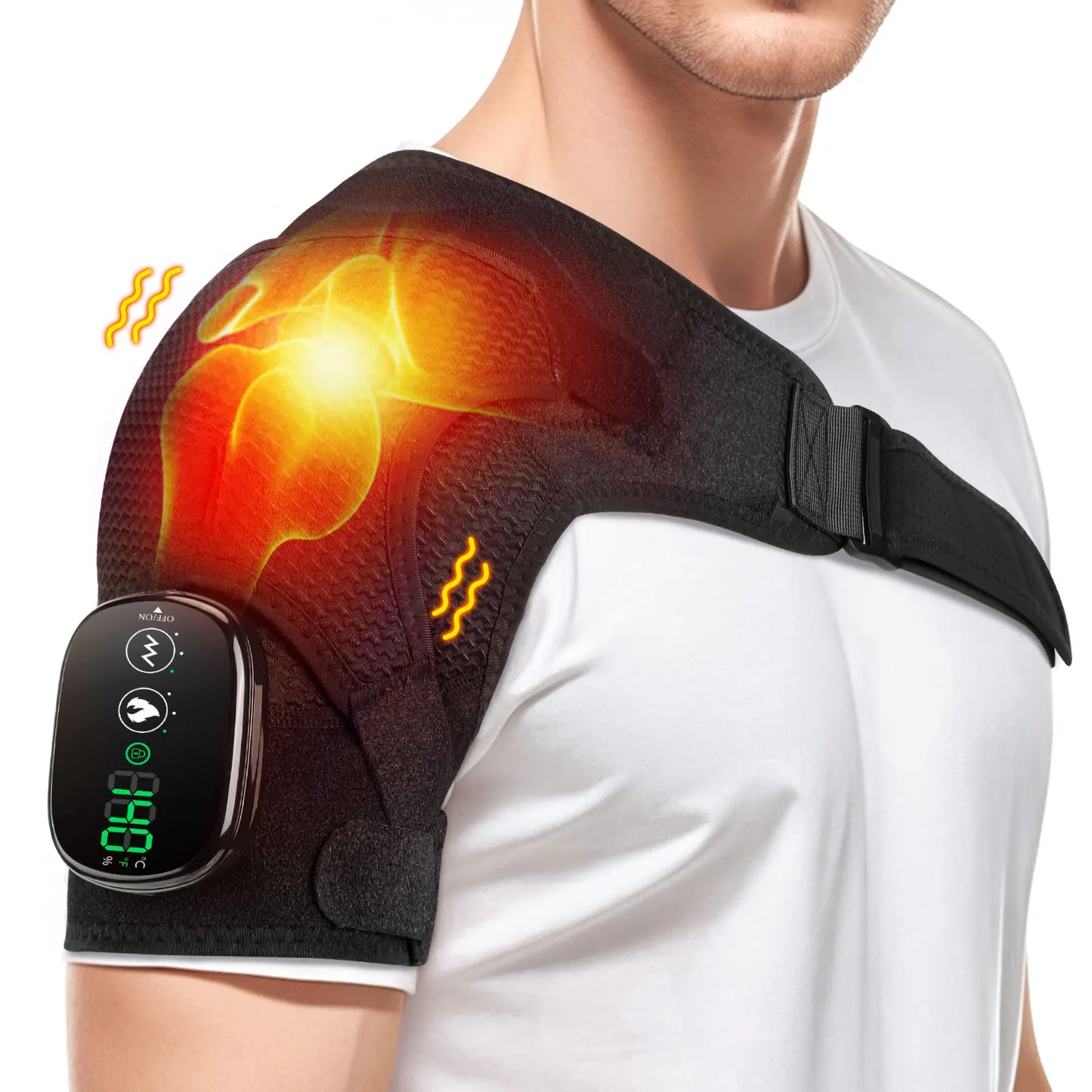 Electric Heated Shoulder Wrap – Adjustable Massaging Brace Shawl