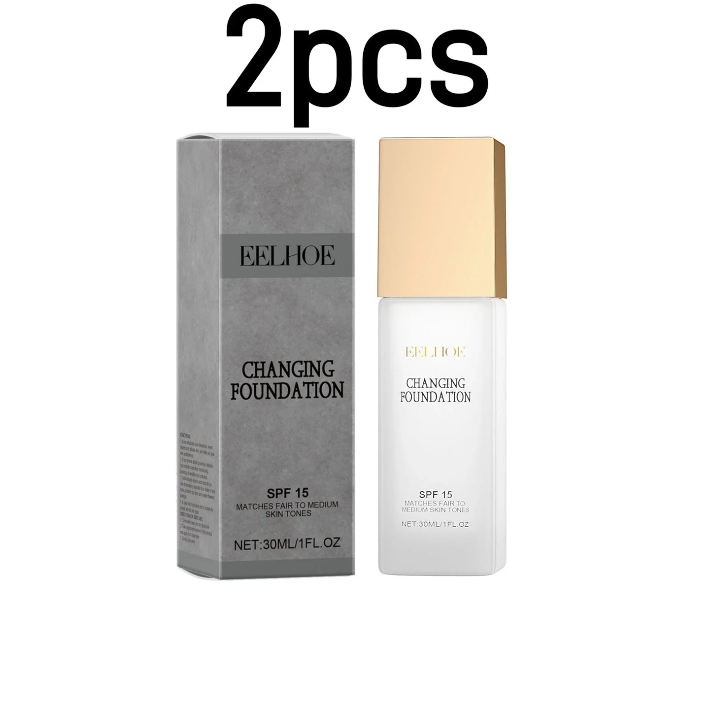 Eelhoe Color-Adapting Foundation – Full Coverage & SPF 30ml
