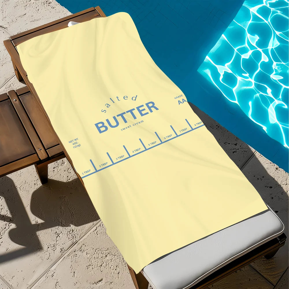 Salted Butter Funny Quick-Dry Beach Towel | Pool & Travel Funny Beach Towel Peaceful Pleasures Health and Wellness z7 STJ150x260CM