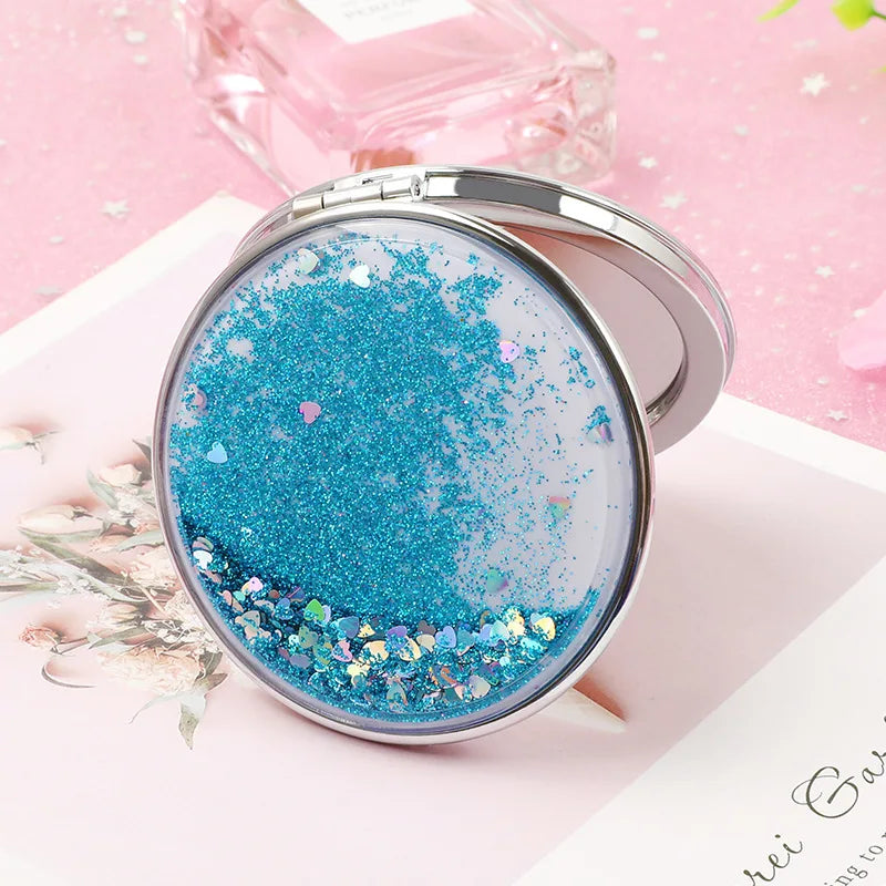 Double-Sided Compact Pocket Mirror | Sparkling Sand Design