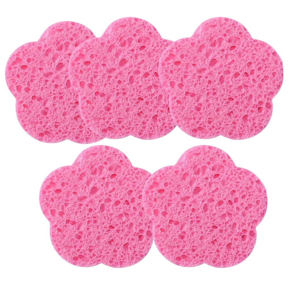 5-Pack Compressed Facial Sponges – Natural Wood Pulp Cotton Facial Cleansing Sponge Peaceful Pleasures Health and Wellness 5pcs B