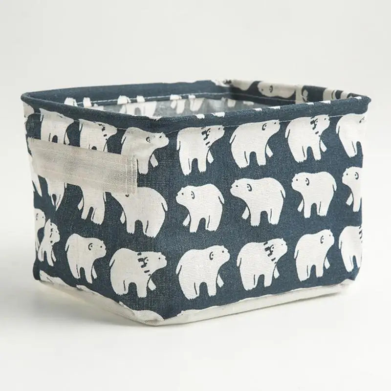 Cotton Linen Waterproof Desktop Storage Box & Organizer