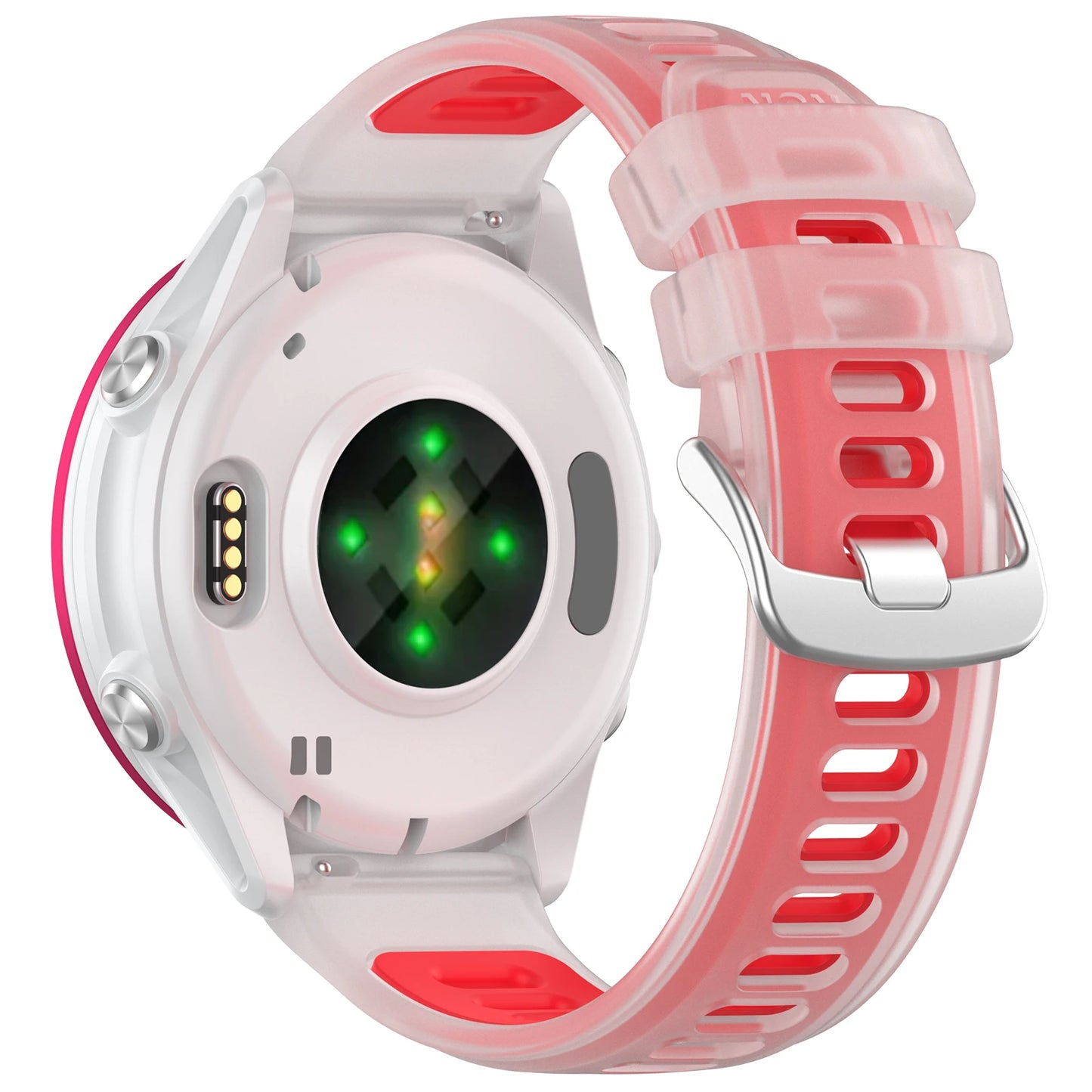 Two-Tone Silicone Strap for Garmin – 20mm & 22mm Quick Release Peaceful Pleasures Health and Wellness Red 20mm