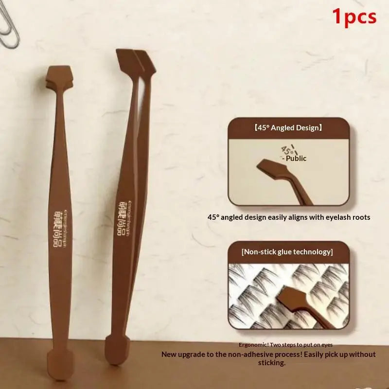 Curved Eyelash Tweezers – Anti-Stick Stainless Steel Lash Tool