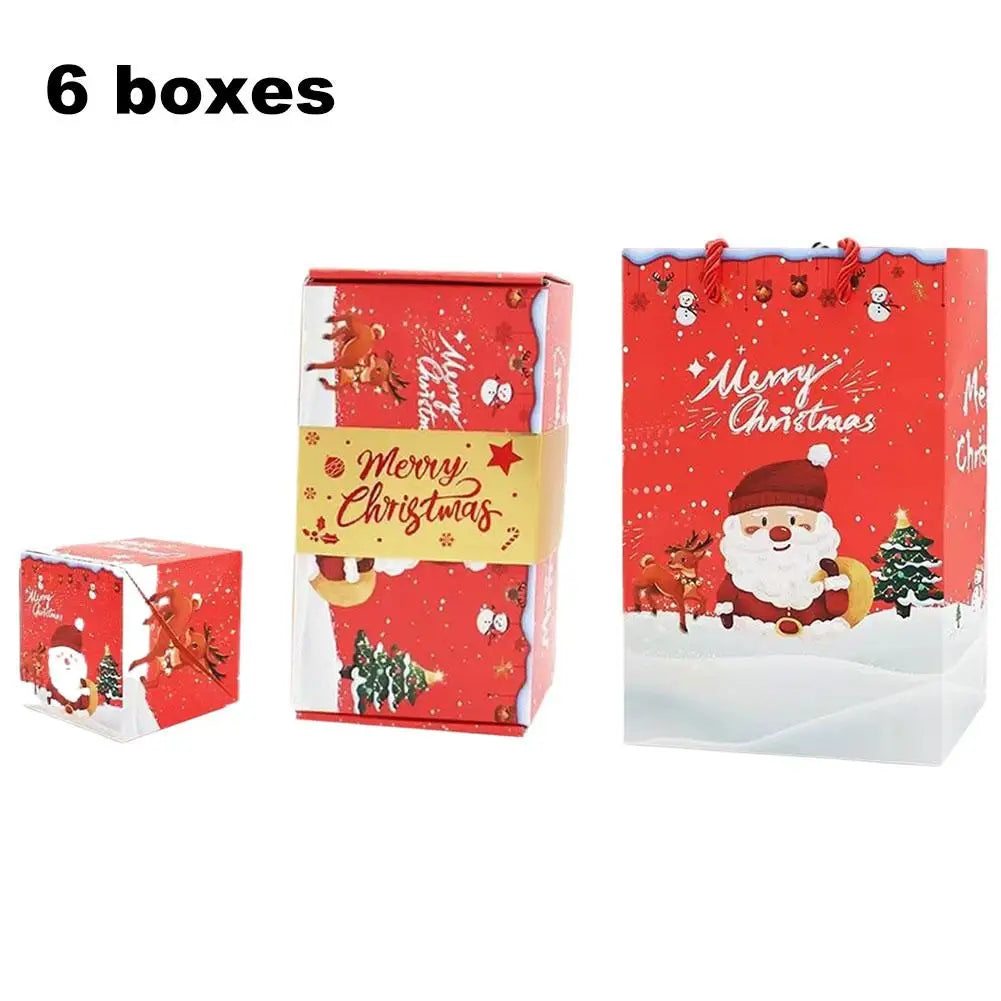 Christmas Popular Surprise Jumping Gift Box - Folding Bouncing Red Envelope Style Creative Present Box For Christmas Birthday Peaceful Pleasures Health and Wellness 6pcs 1 9.5x9.5x11cm