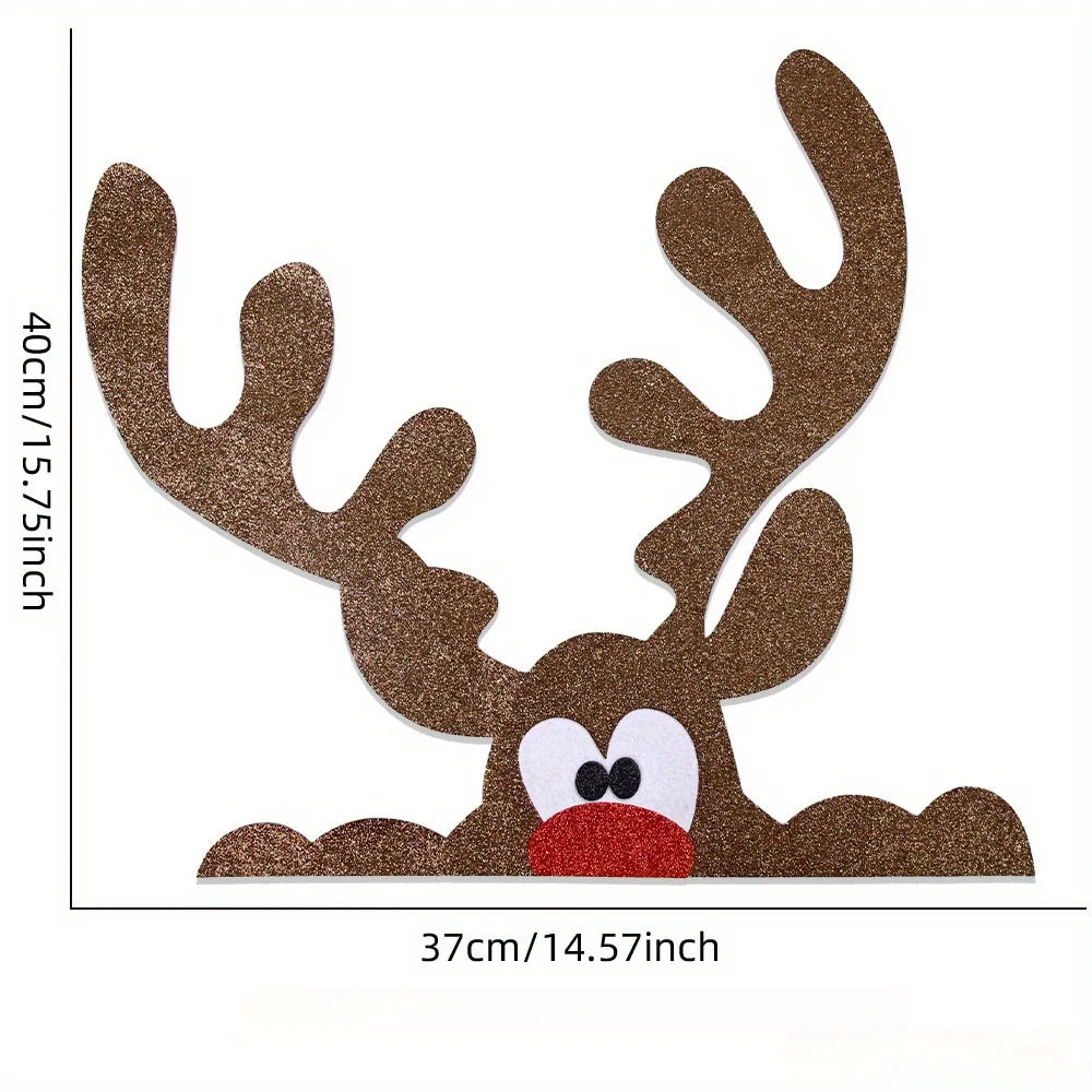 2025 Christmas Wall Sticker Xmas Door Stickers Cartoon Santa Snowman Merry Christmas Decor For Kid Room New Year Decoration 2026 Peaceful Pleasures Health and Wellness Christmas Antlers