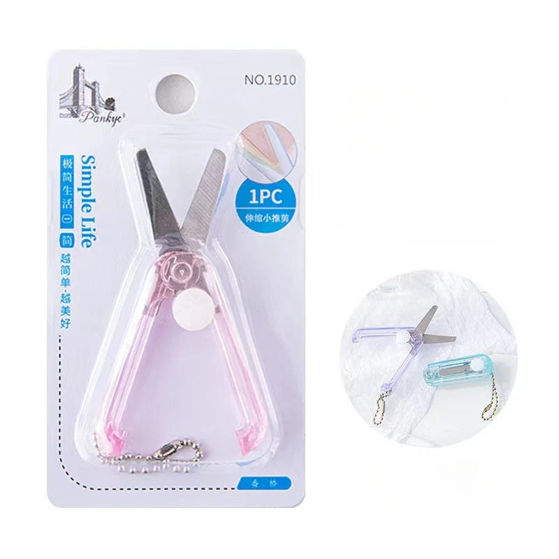 Transparent Mini Folding Scissors – Portable Retractable Craft Tool