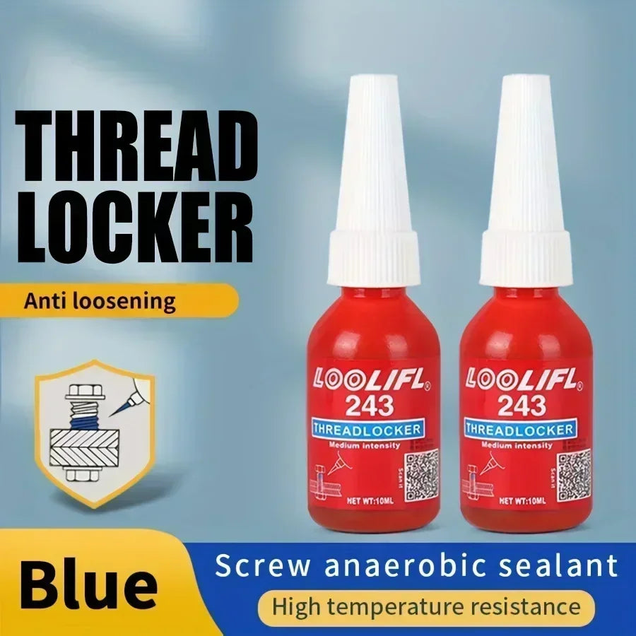 Adhesive 243 Anaerobic Screw Glue Strong Anti-slip Fastening Thread Locker High and Low Strength High-Temperature-Resistant New Peaceful Pleasures Health and Wellness 2pcs