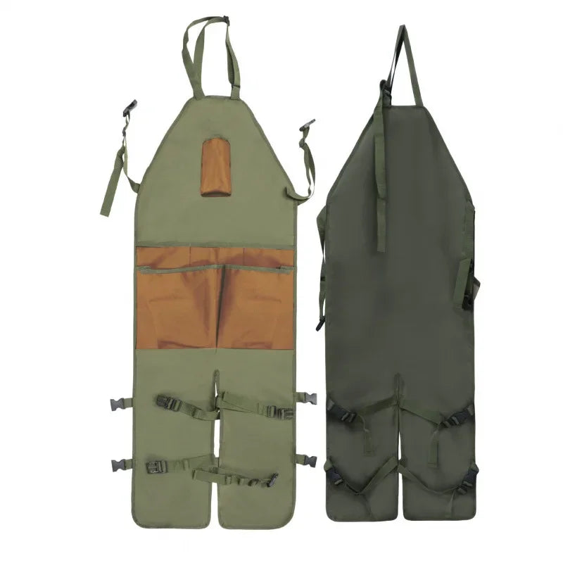 Multi Functional Oxford Fabric Gardening Apron with Leg Shield Multiple Pockets for Outdoor Trimming Picking and Dirt Protection Peaceful Pleasures Health and Wellness