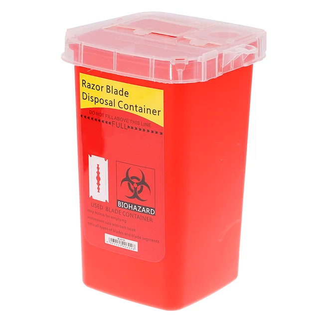 Salon Blade Recycling Bin Waste Razors Blade Storage Case Recycling Disposable Blade Storage Box Barber Shop Tools Accessories Peaceful Pleasures Health and Wellness Red