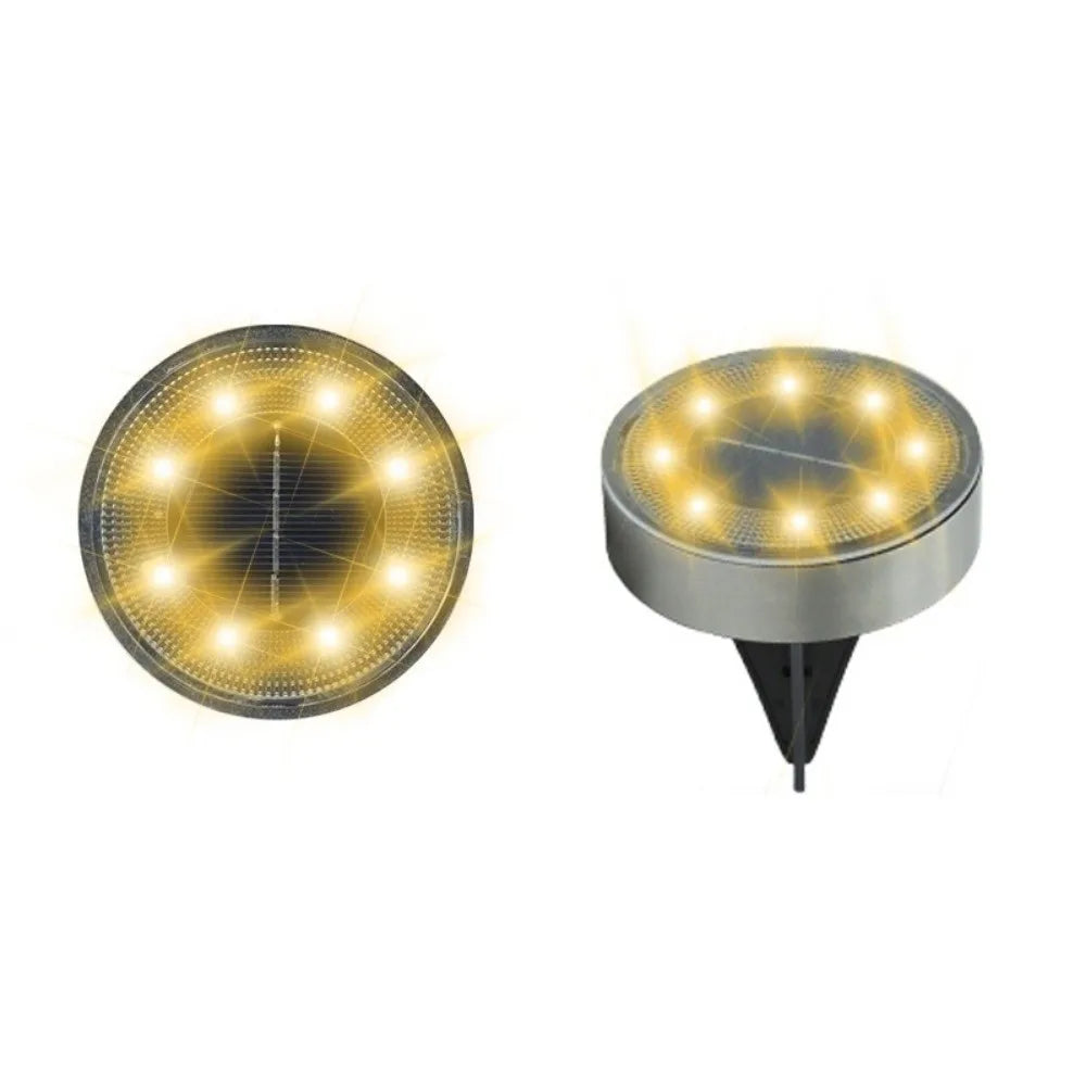 8 LED Solar Ground Light IP68 Waterproof | Auto On/Off