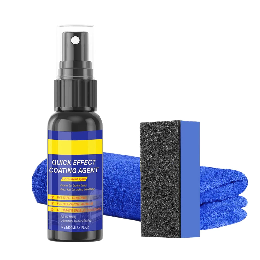 Car Coating Spray Quick Effect Coating Agent Coat Car Wax Car Scratch Wax Coating Spray Oil Film Emulsion Glass Cleaner Peaceful Pleasures Health and Wellness 100ml set